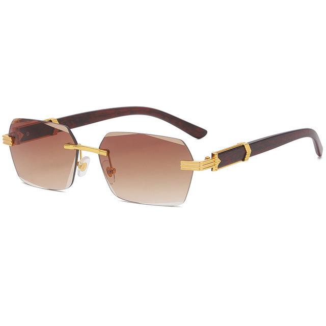 Icguaa Rimless Steampunk Frameless Sunglasses