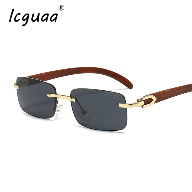 Icguaa Rimless Steampunk Frameless Sunglasses