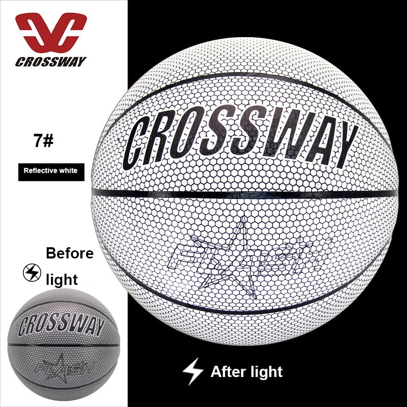 Crossway Holographic Reflective Basketball Ball Wear-Resistant Luminous Night