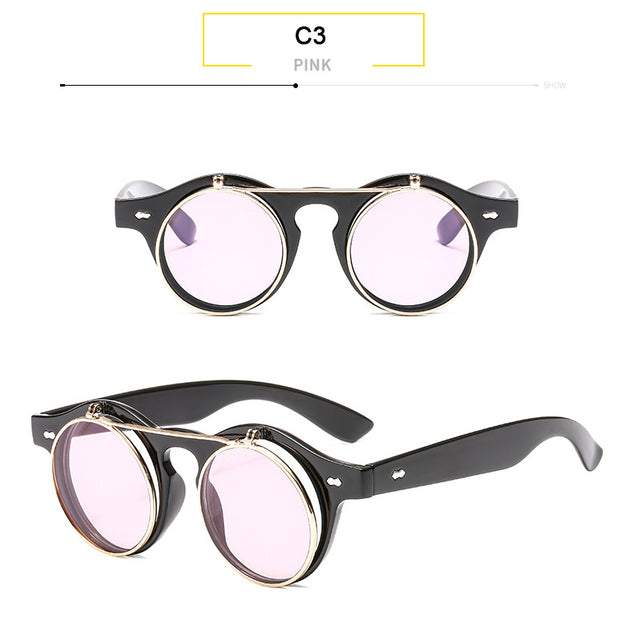 whocutie Round Flip Up Sunglasses