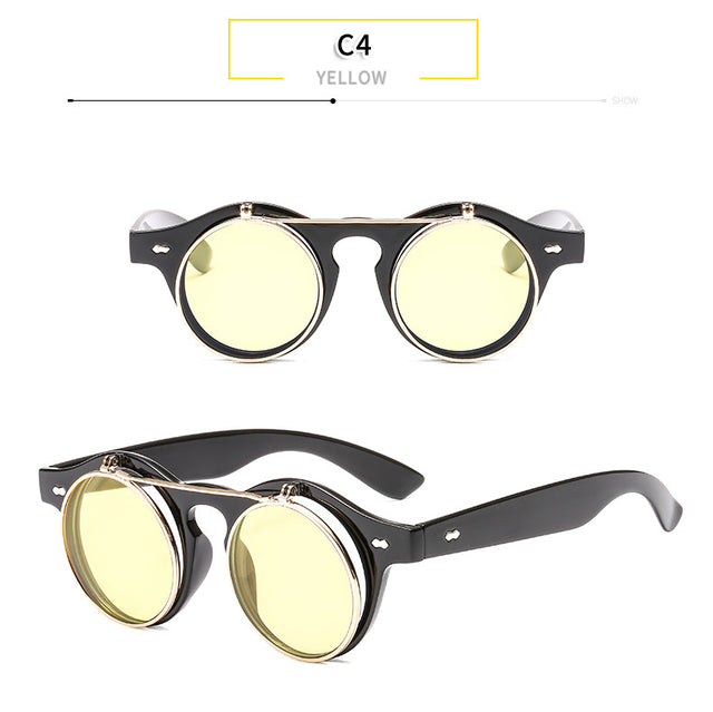 whocutie Round Flip Up Sunglasses