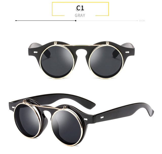 whocutie Round Flip Up Sunglasses