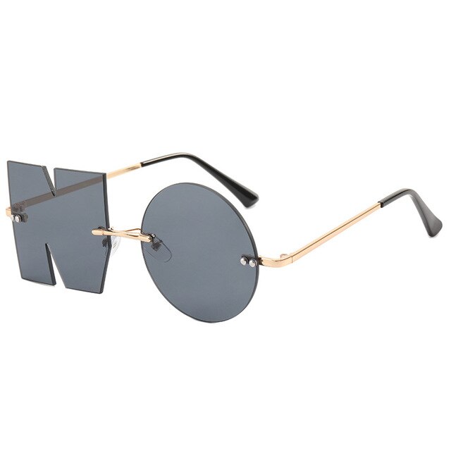 Rimless NO Letter Sunglasses