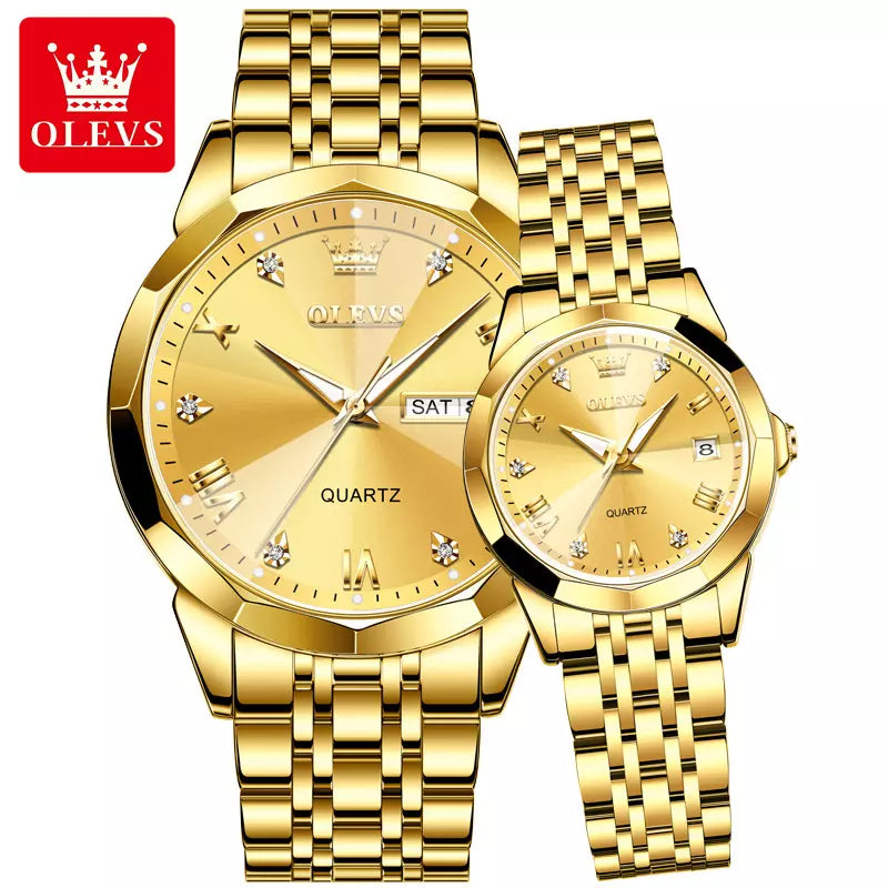 Olevs Diamond 3D Watch Set