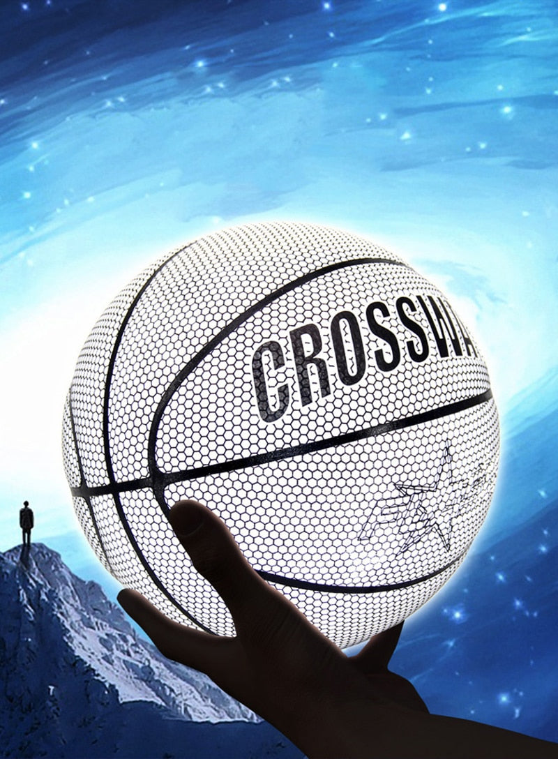 Crossway Holographic Reflective Basketball Ball Wear-Resistant Luminous Night