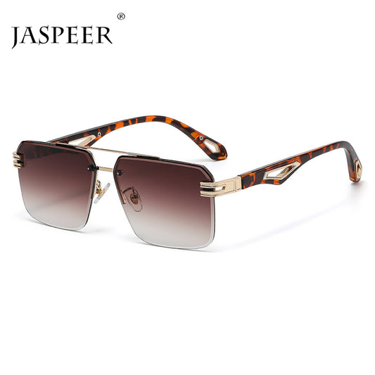 JASPEER Oversized Rimless Rectangle Sunglasses