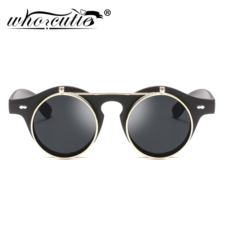 whocutie Round Flip Up Sunglasses