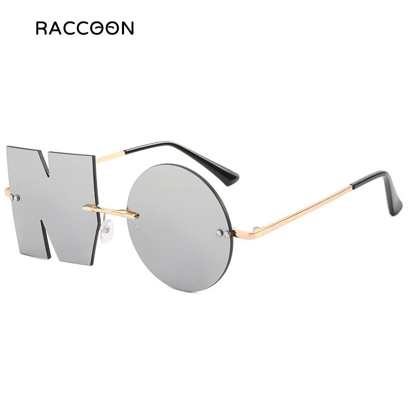 Rimless NO Letter Sunglasses