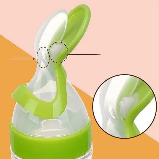 Silicone Feeding Bottle with Spoon