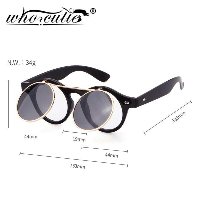 whocutie Round Flip Up Sunglasses