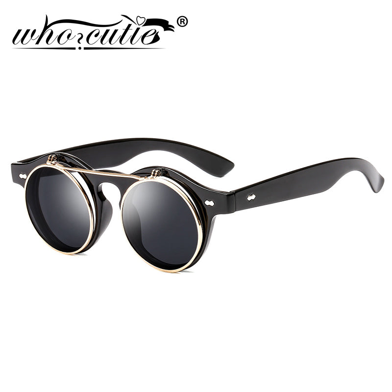 whocutie Round Flip Up Sunglasses