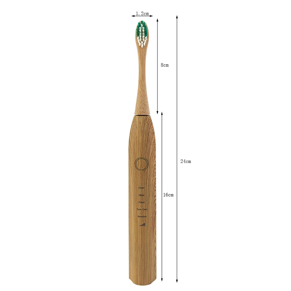 Bamboo Electric Toothbrushes Wireless Charging