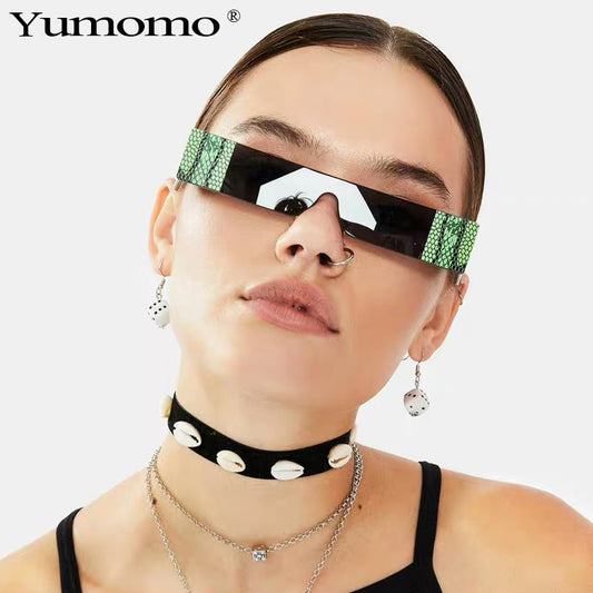 Yumomo Fashion Snake Tattoo Rectangle Sunglasses