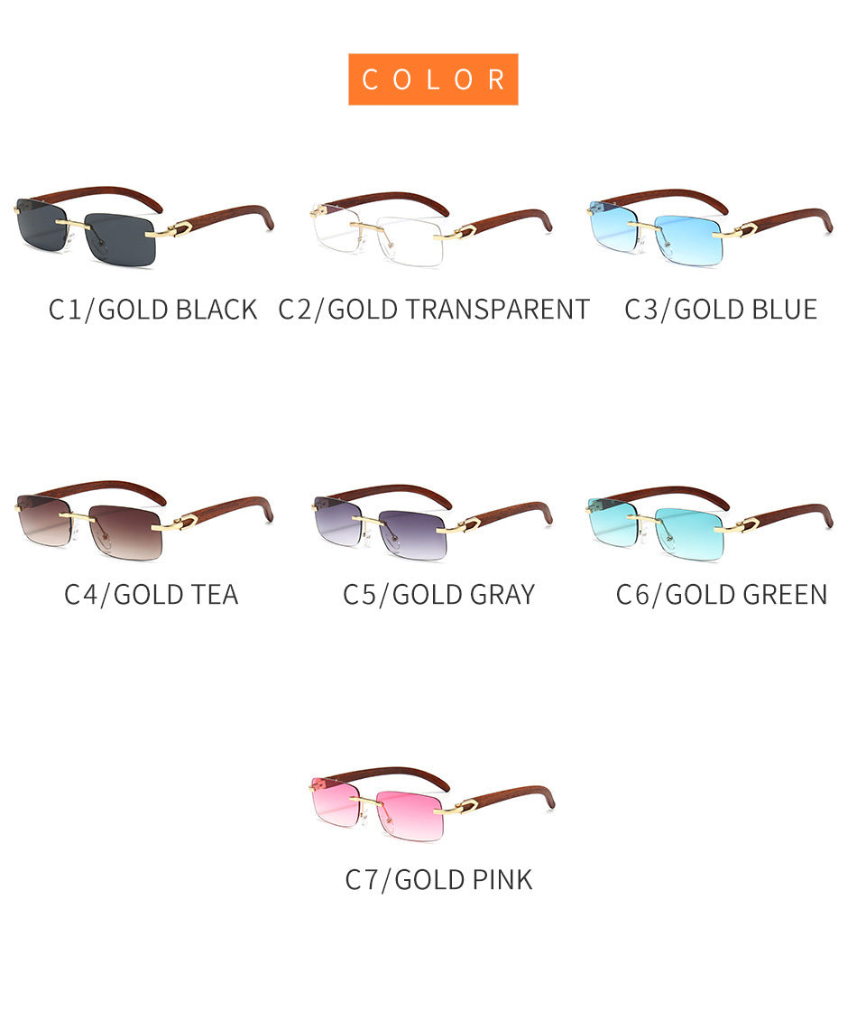 Icguaa Rimless Steampunk Frameless Sunglasses