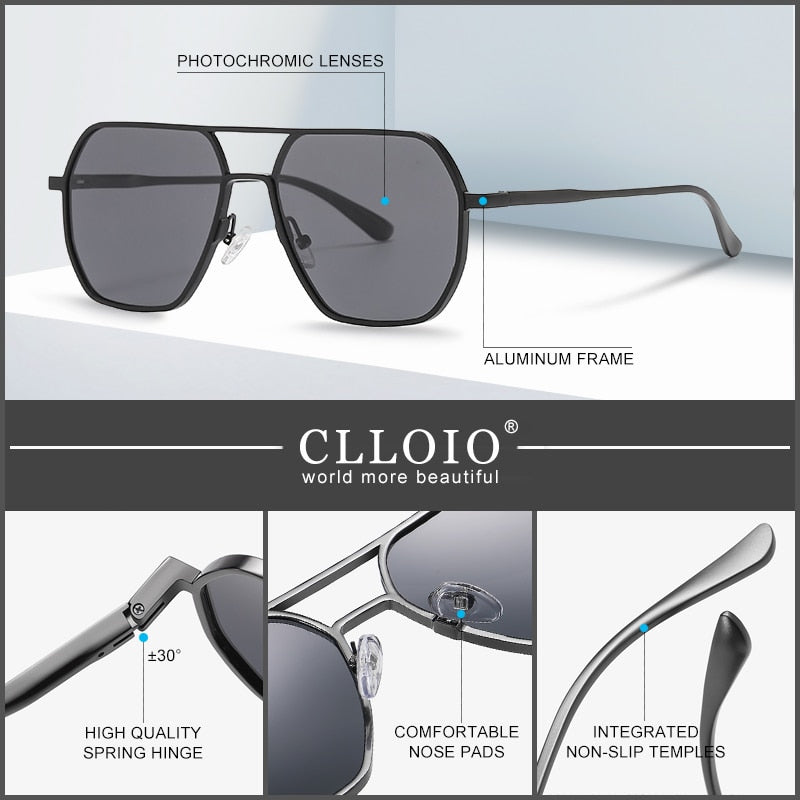 CLLOIO Aluminum Photochromic Sunglasses