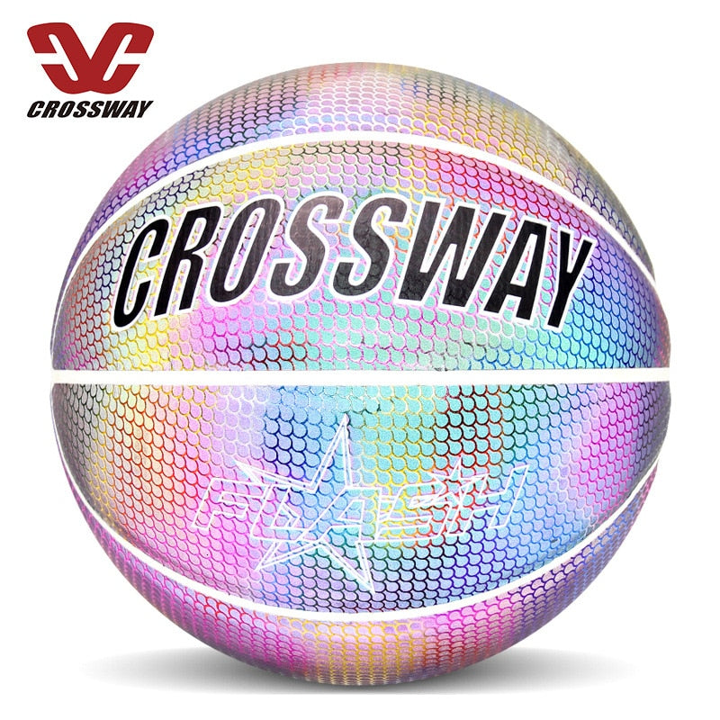 Crossway Holographic Reflective Basketball Ball Wear-Resistant Luminous Night