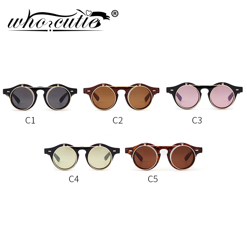 whocutie Round Flip Up Sunglasses